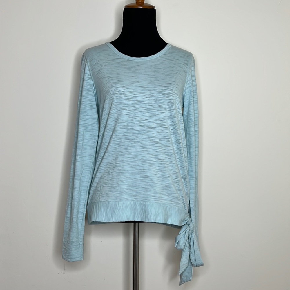 LILLA P Light Blue Front Knot Longsleeve Top XS